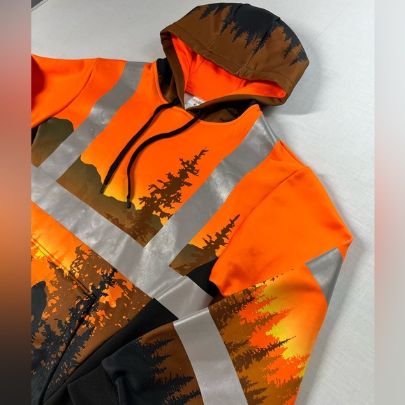 Safety Shirtz Mens S- SS360 Wildland Sasquatch ANSI Class 3 Type-R Hoodie Orange - Picture 4 of 9